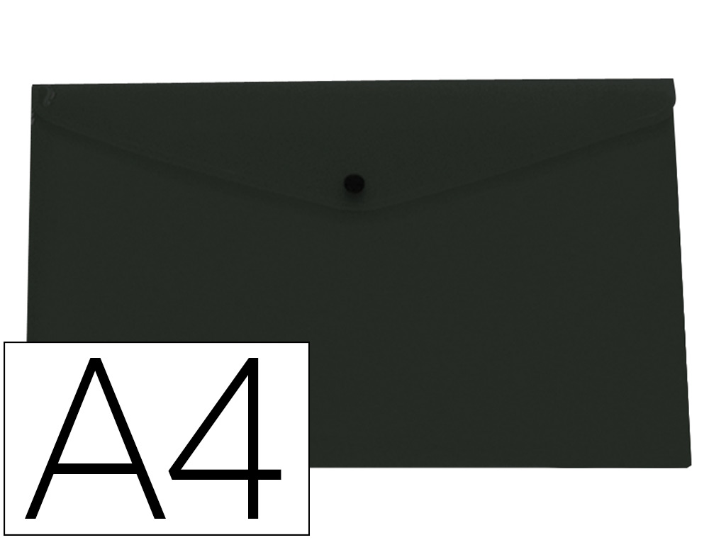 Carpeta sobre con broche Liderpapel A4 polipropileno negro transparente